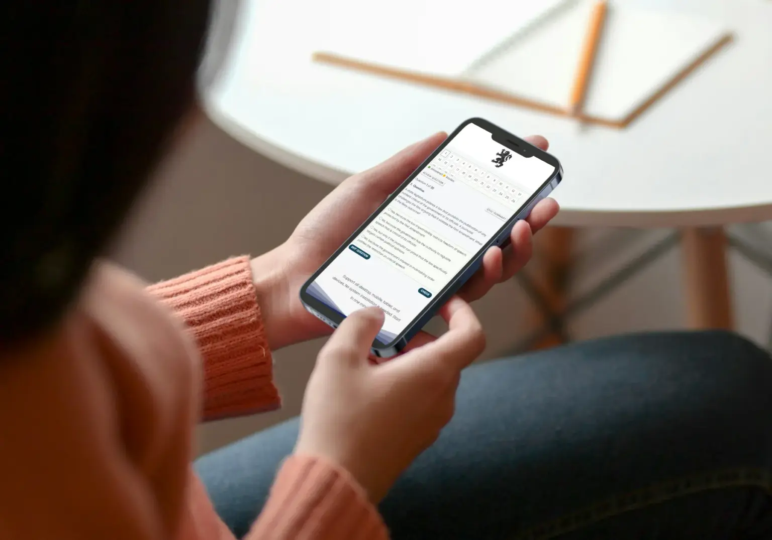 Candidate using Survova on mobile